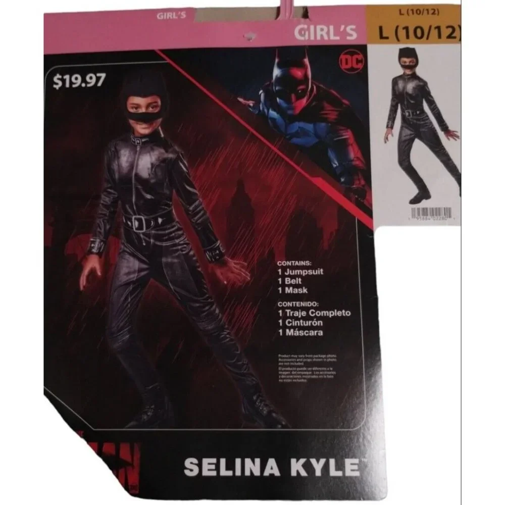 DC The Batman Selina Kyle 3 Piece Girls Costume Size Large 10 12 Rubies Netflix